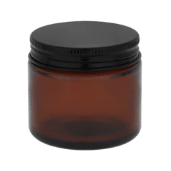 Słoik szklany brązowy 60 ml z czarnym wieczkiem